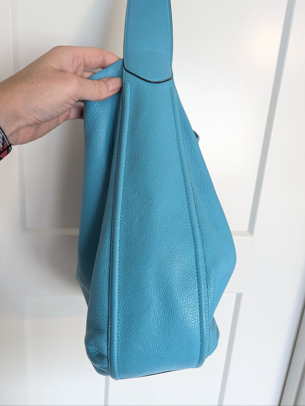 Coach Avery Pebble Leather Hobo Shoulder Bag - Turquoise Blue - Picture 6 of 10